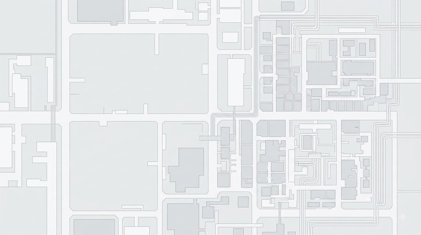 Abstract site map, representative of the dashboard's map view